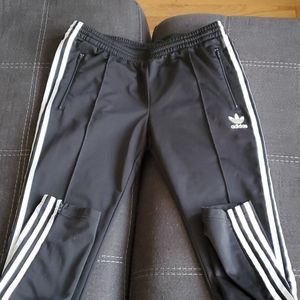Black and white Adidas sweatpants